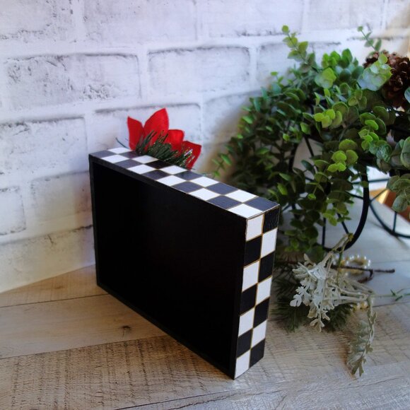 Rustic Checked Christmas Sign Mackenzie Inspired Buffalo Check Ornament - Picture 8 of 10